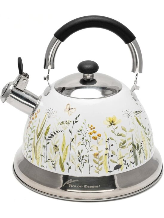 Other - White Field Flower 304 Stainless Steel Whistling Tea Kettle 3.1 Quart Stovetop